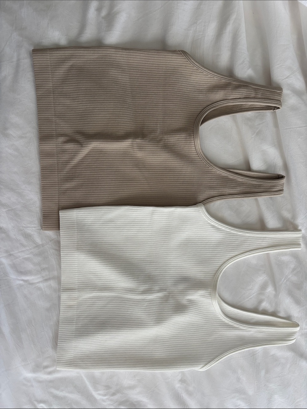 Never worn, A New Day Ribbed Tank Top Duo in Taupe and Cream Set of 2